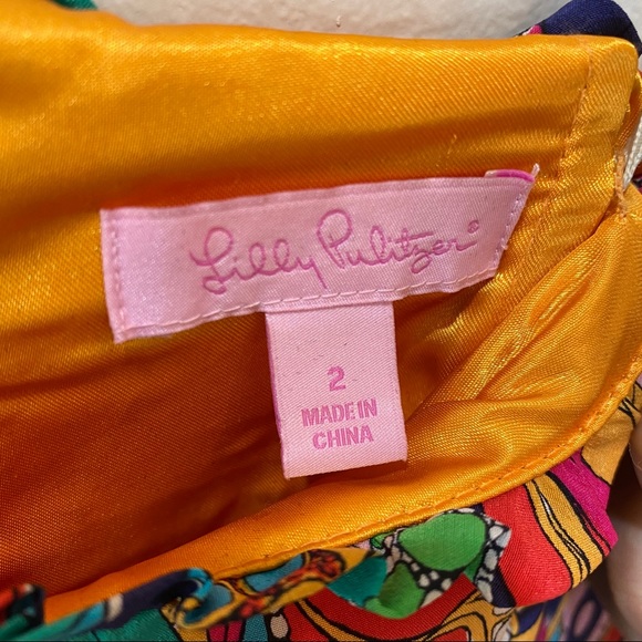 100% Silk Strapless Lilly Pulitzer Party Dress - Picture 3 of 4